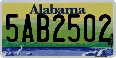 AL license plate 5AB2502