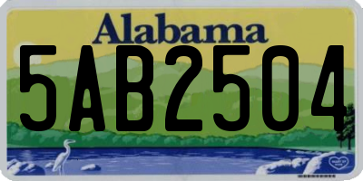 AL license plate 5AB2504