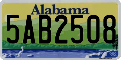 AL license plate 5AB2508
