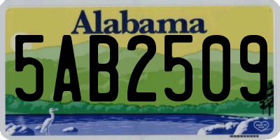 AL license plate 5AB2509