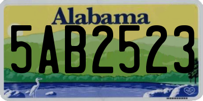 AL license plate 5AB2523