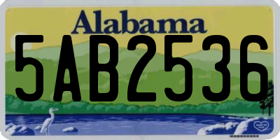 AL license plate 5AB2536