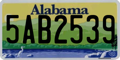 AL license plate 5AB2539