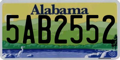 AL license plate 5AB2552