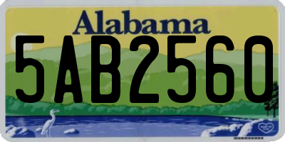 AL license plate 5AB2560