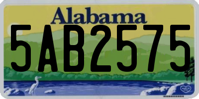 AL license plate 5AB2575