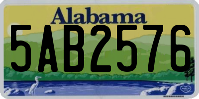AL license plate 5AB2576