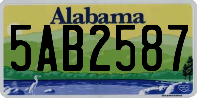 AL license plate 5AB2587