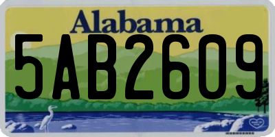 AL license plate 5AB2609