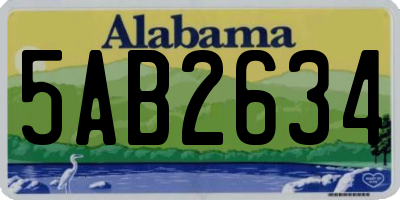 AL license plate 5AB2634