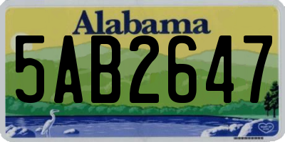 AL license plate 5AB2647