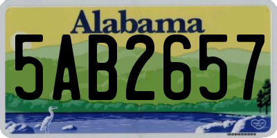 AL license plate 5AB2657