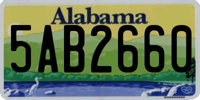 AL license plate 5AB2660