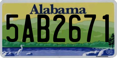 AL license plate 5AB2671