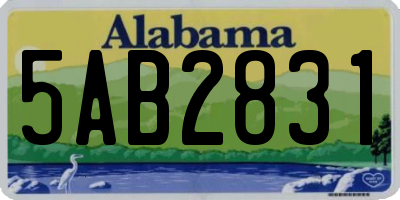 AL license plate 5AB2831