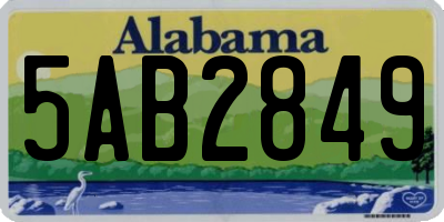 AL license plate 5AB2849