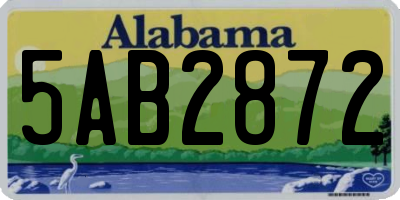 AL license plate 5AB2872
