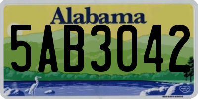 AL license plate 5AB3042