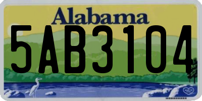 AL license plate 5AB3104