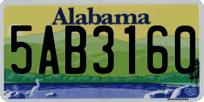 AL license plate 5AB3160