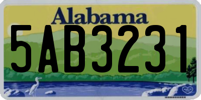 AL license plate 5AB3231