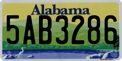 AL license plate 5AB3286