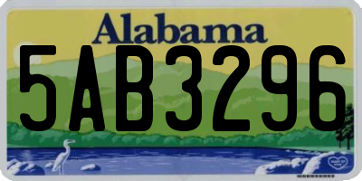 AL license plate 5AB3296