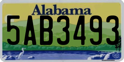 AL license plate 5AB3493
