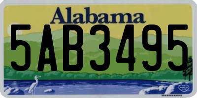 AL license plate 5AB3495