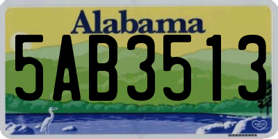 AL license plate 5AB3513