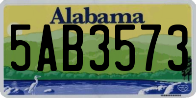 AL license plate 5AB3573