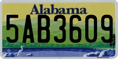 AL license plate 5AB3609