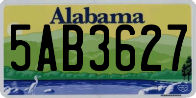 AL license plate 5AB3627
