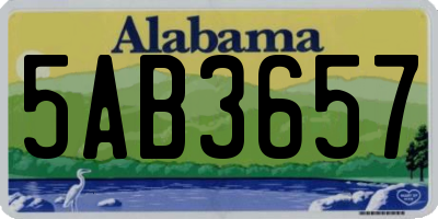 AL license plate 5AB3657
