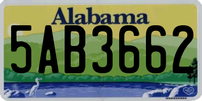AL license plate 5AB3662