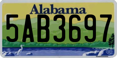 AL license plate 5AB3697