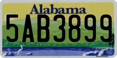 AL license plate 5AB3899
