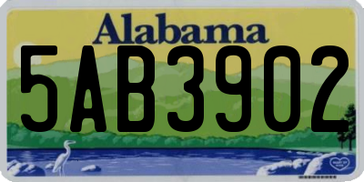 AL license plate 5AB3902