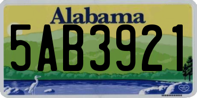 AL license plate 5AB3921