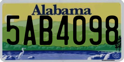 AL license plate 5AB4098