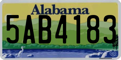 AL license plate 5AB4183