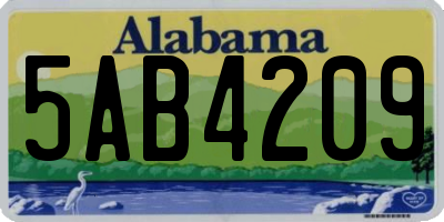 AL license plate 5AB4209