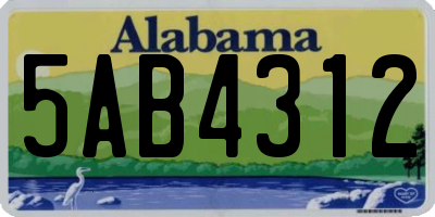 AL license plate 5AB4312