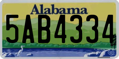 AL license plate 5AB4334