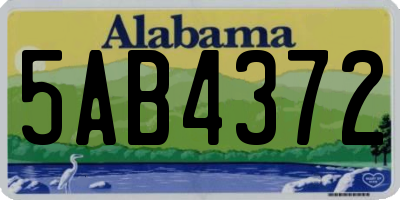 AL license plate 5AB4372