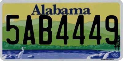 AL license plate 5AB4449