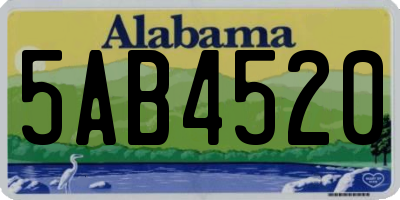 AL license plate 5AB4520