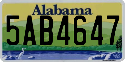 AL license plate 5AB4647