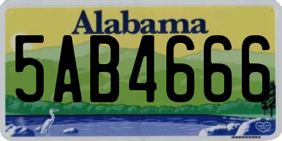 AL license plate 5AB4666