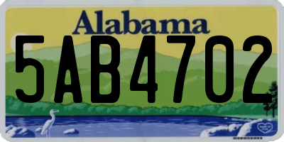 AL license plate 5AB4702